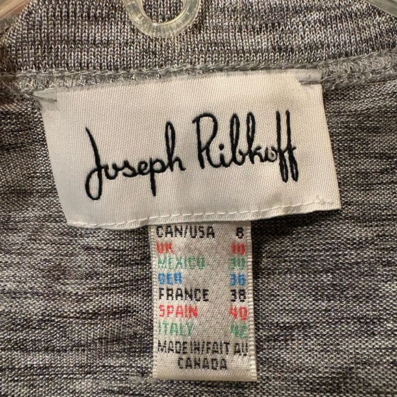 Joseph Ribkoff long sleeve asymmetric hem top sz 8 gray - Picture 4 of 4